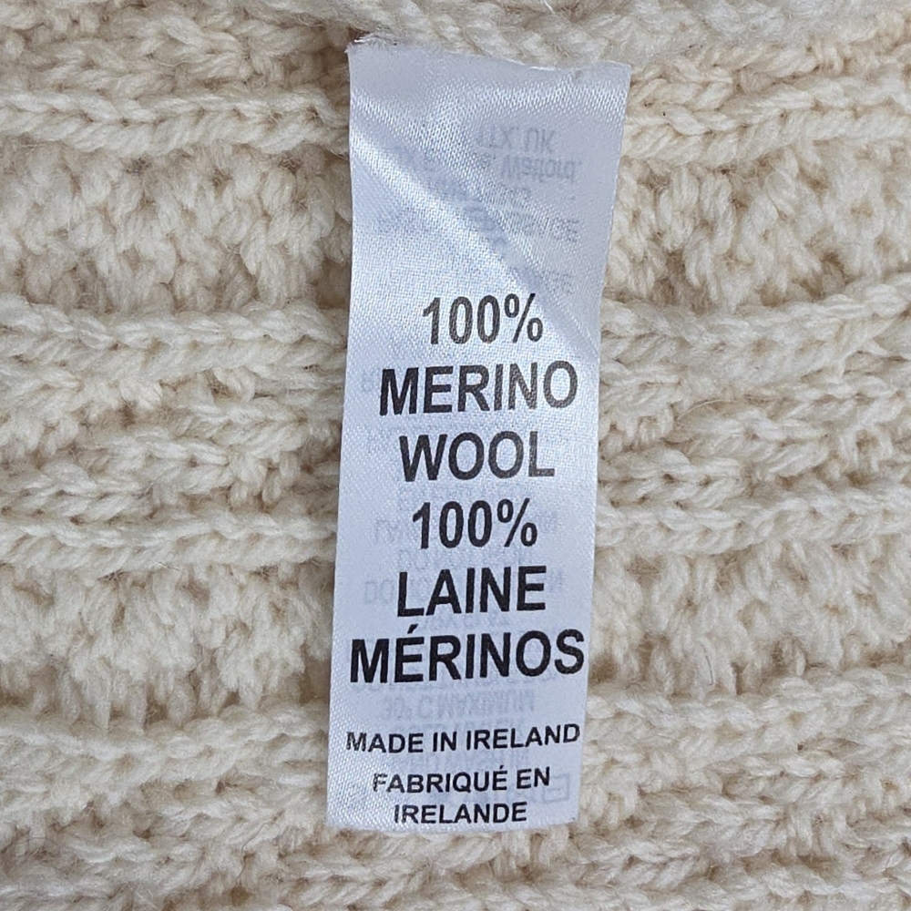 Inis Crafts Chunky Cream Wool  Longline Cardigan size - Picture 13 of 15